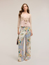 Palazzo pants in printed satin image number 0