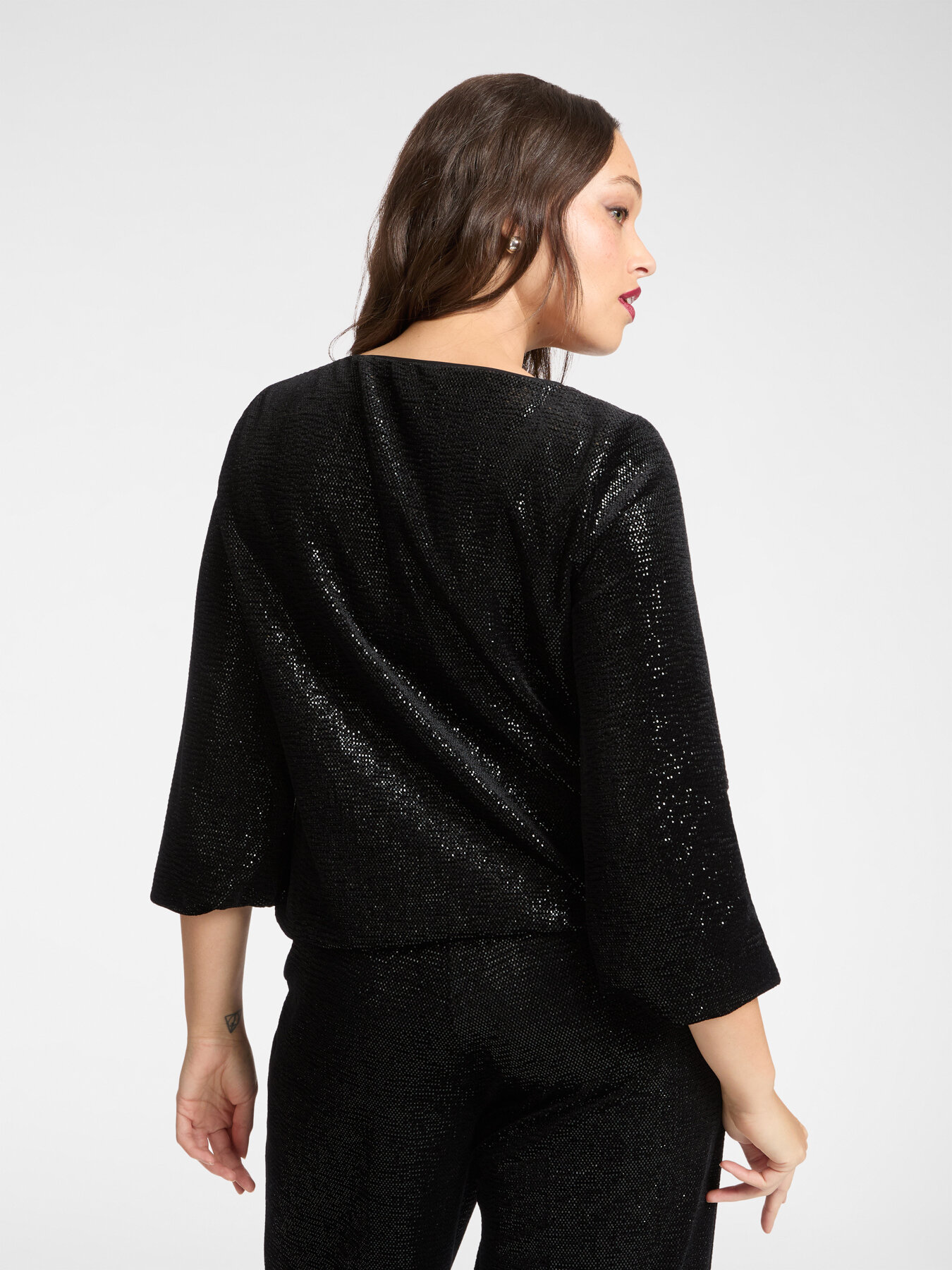 Blouse en chenille lamin&eacute;e image number 1