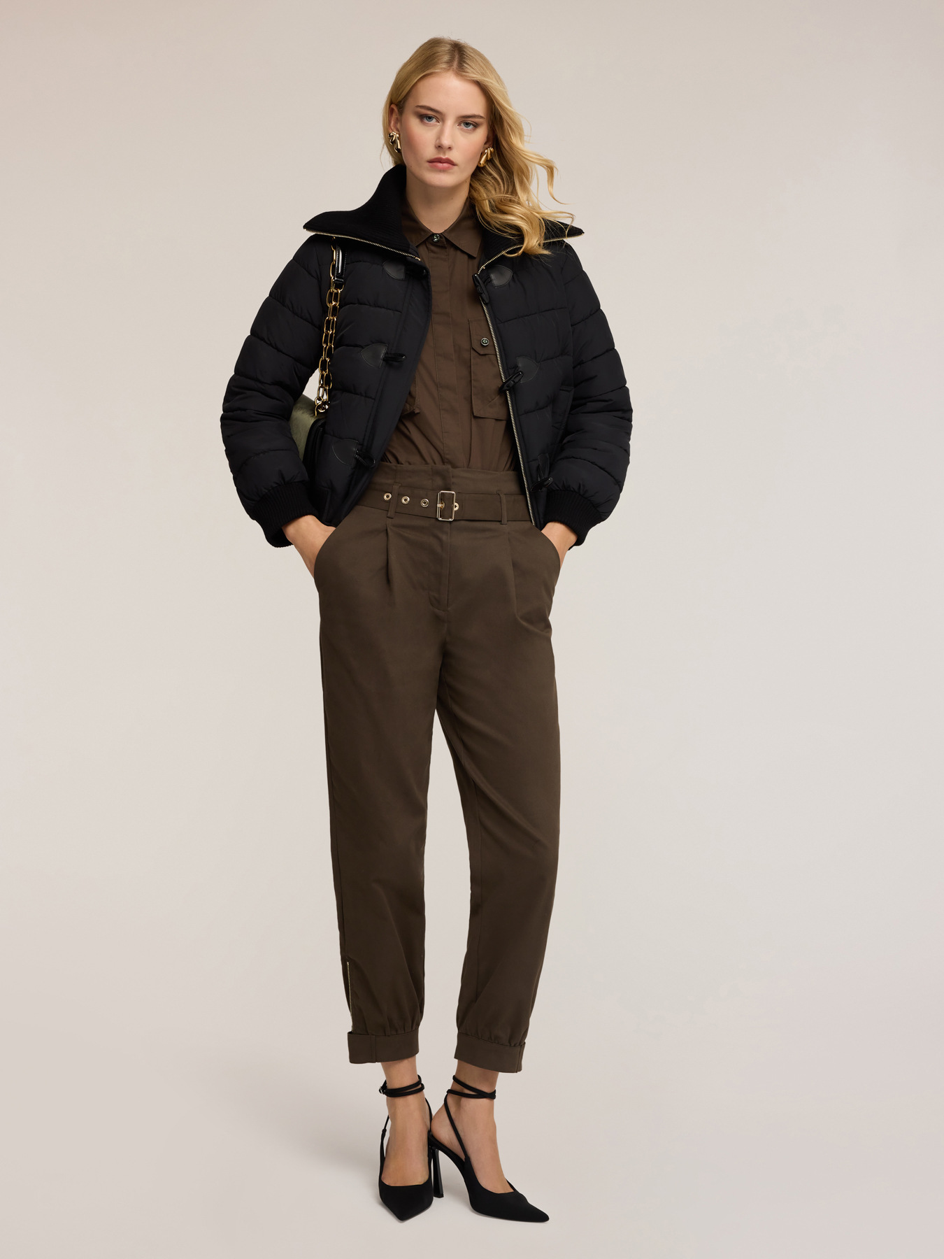 Pantaloni baggy din țesătură armurată image number 0