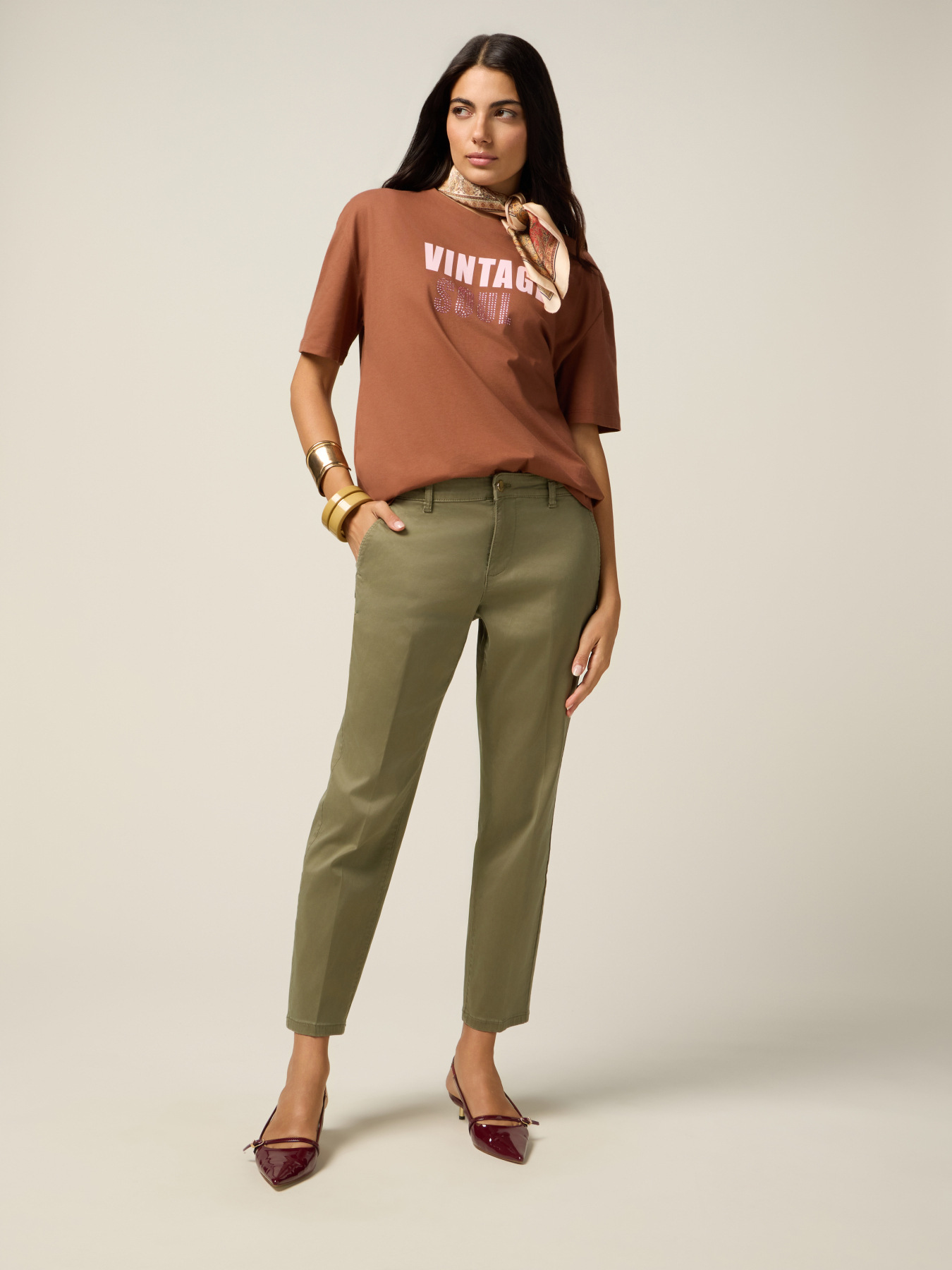 Cotton-lyocell chino trousers image number 0