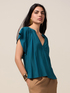 Short-sleeved viscose blouse image number 0