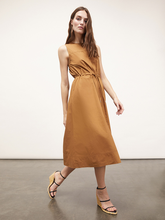 Midi-Kleid aus Baumwolle mit Tunnelzug
