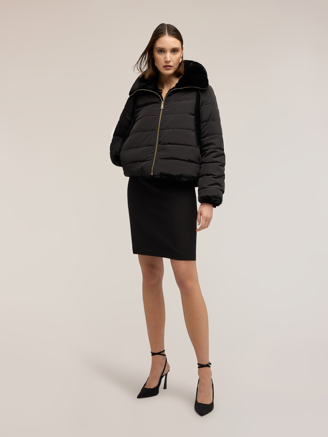 Reversible faux fur effect jacket image number 4