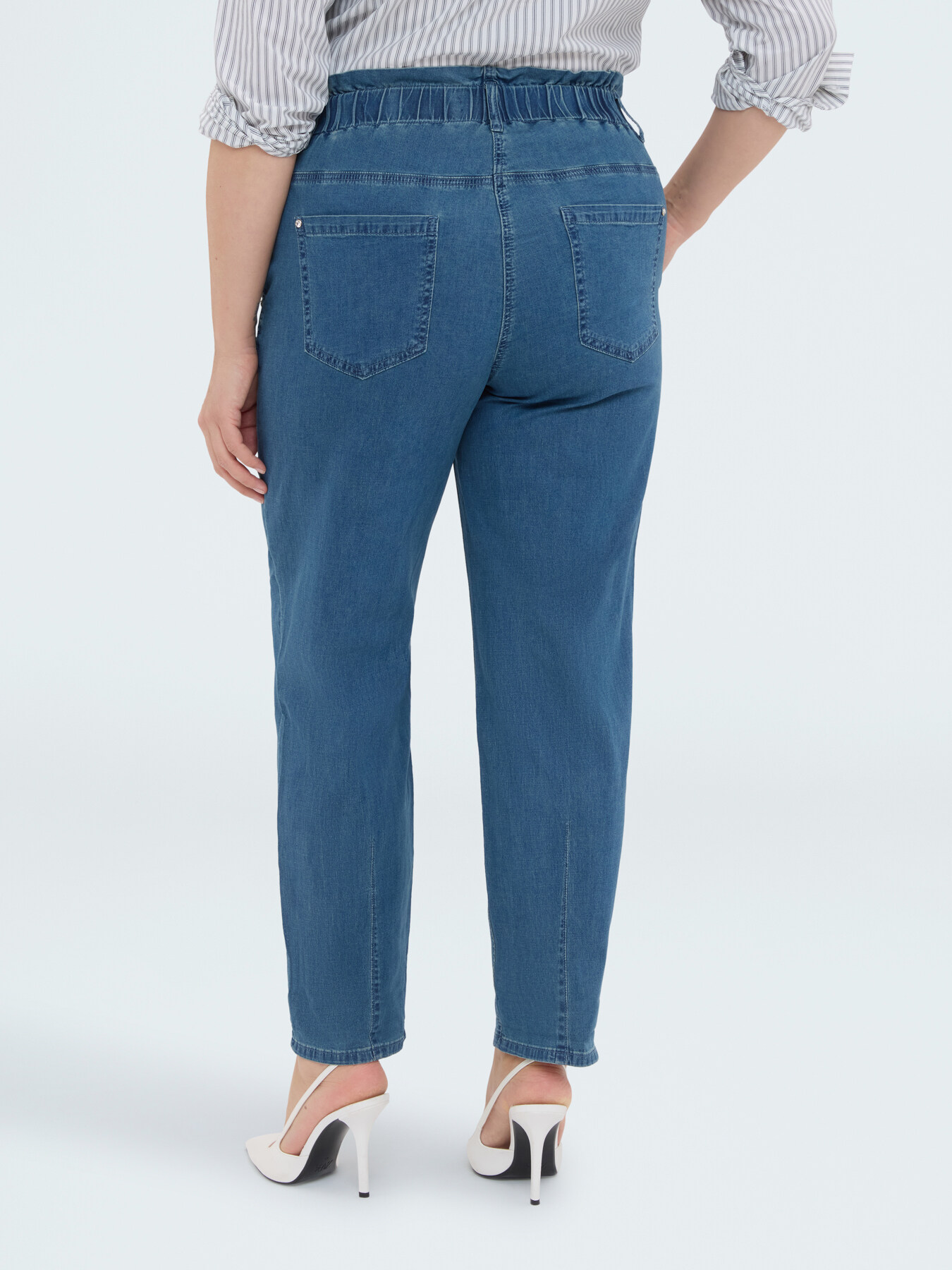 Balloon-Jeans aus Baumwoll-Denim-Mix image number 3