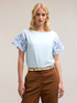 T-shirt with embroidered sleeves image number 0
