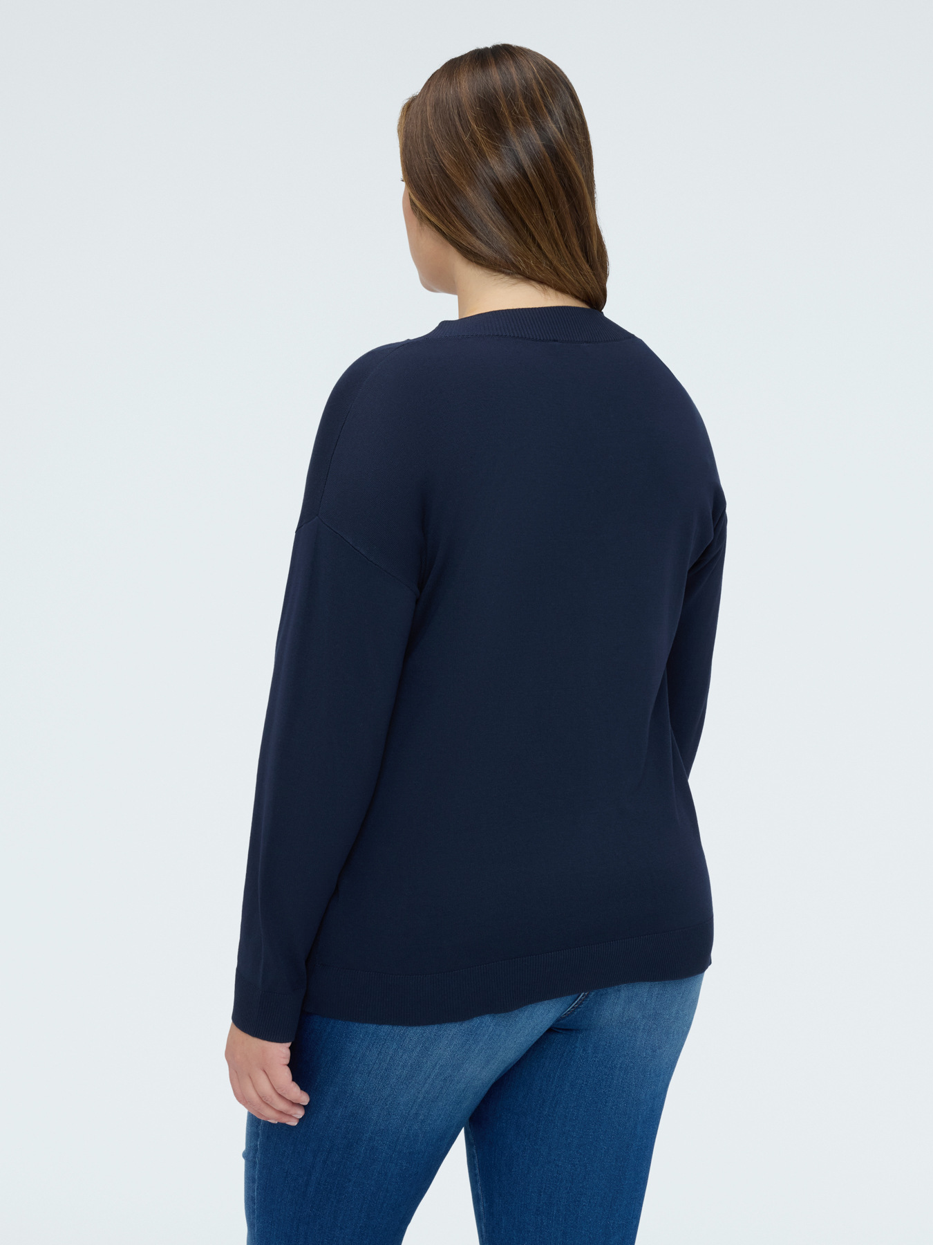 V-neck sweater in viscose blend image number 1