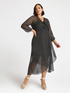 Gepunktetes Kleid mit Überkreuzung vorne image number 0