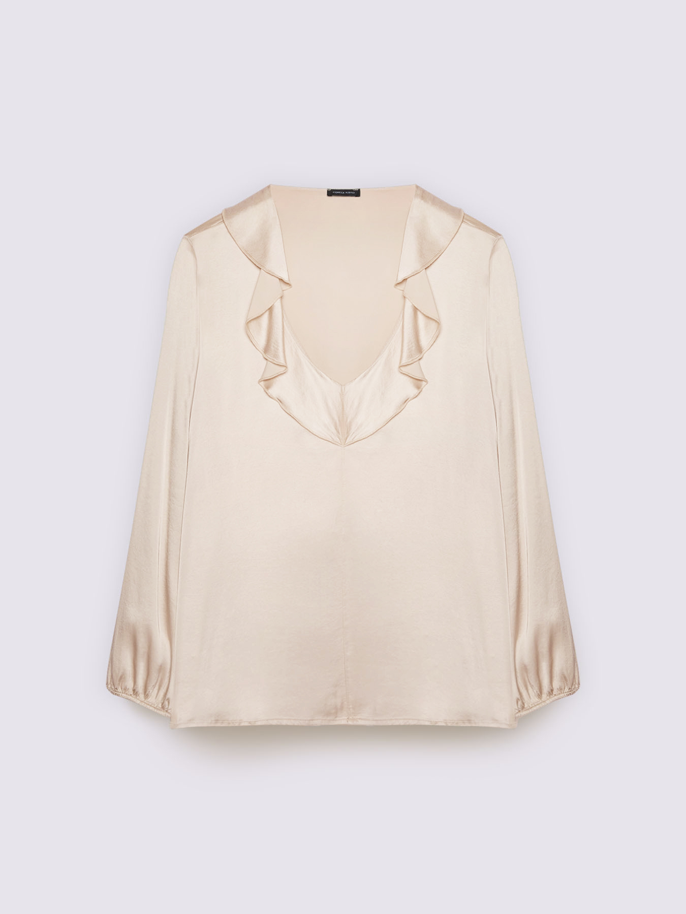 Blouse en satin avec volant sur l'encolure image number 5