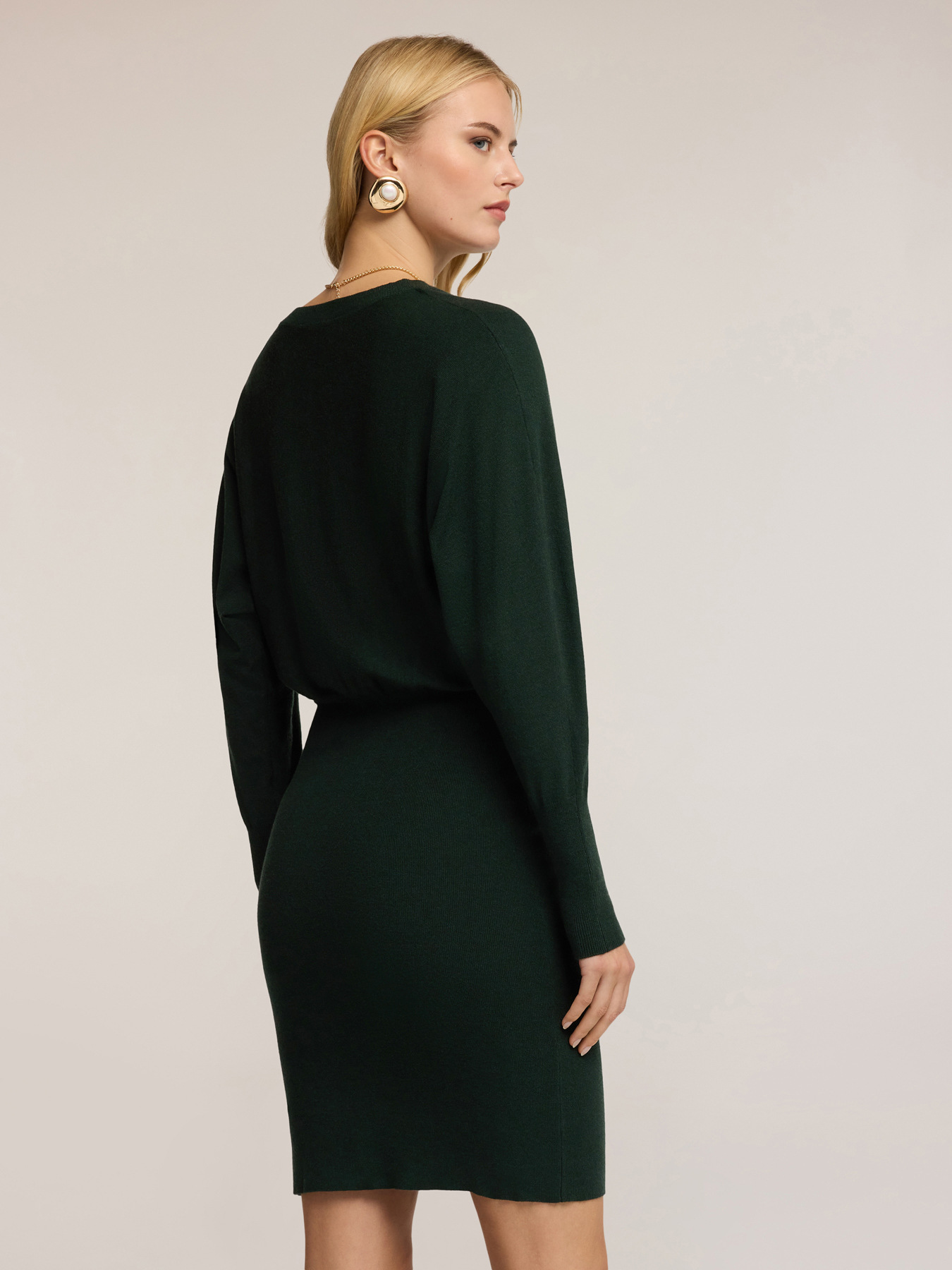 Rochie din tricotaj cu mâneci kimono image number 1