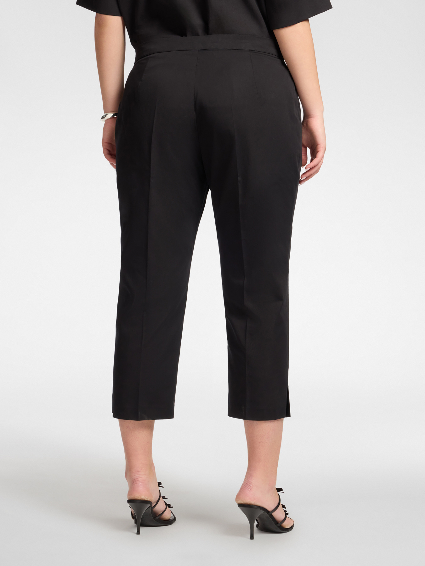 Pantaloni dritti in raso stretch image number 1