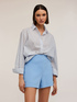 Camicia loose fit a righe lurex image number 2