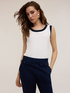 Top avec bords en tricot image number 2