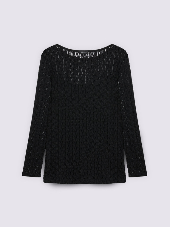 Jersey t-shirt with perforated detailing