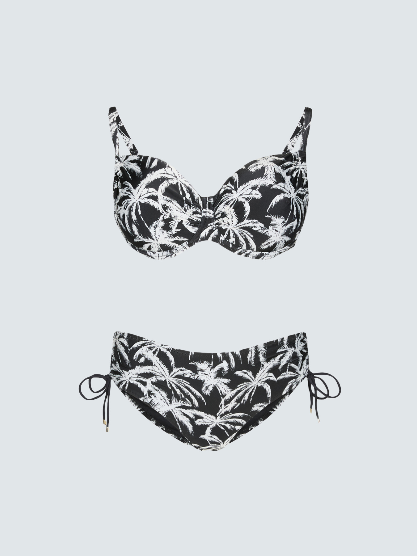 Bikini mit tropischem Print und Schn&uuml;ren image number 1