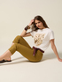Cotton blend cropped trousers image number 0
