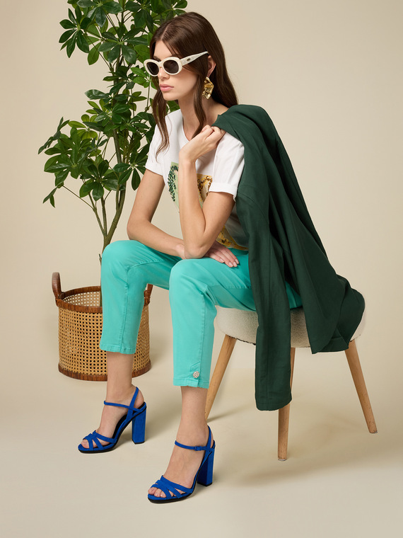 Pantalon chino avec détail bijou
