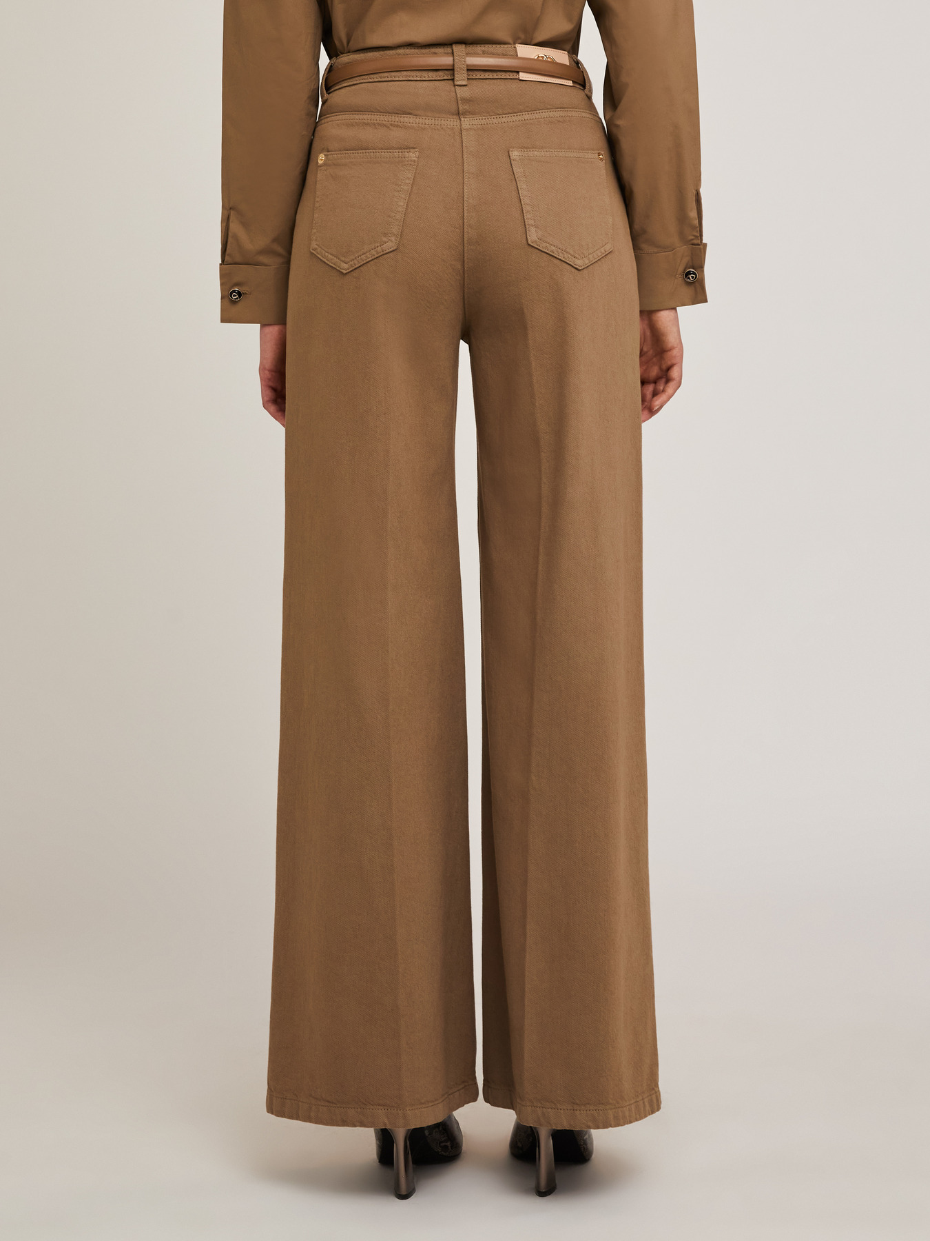 Wide cotton drill trousers image number 1
