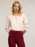 Crepe de chine blouse with boxy fit image number 0