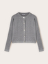 Cropped knit cardigan with rhinestones image number 4