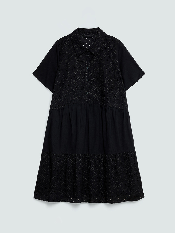 Smile ruffled dress in sangallo