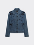 Chaqueta boxy de denim con bordados image number 4