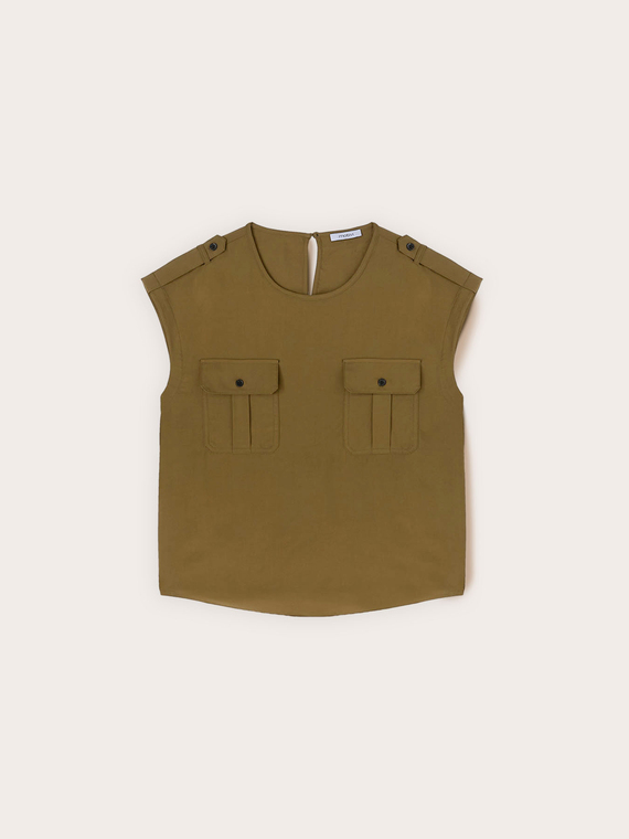 Blusa in viscosa con tasche
