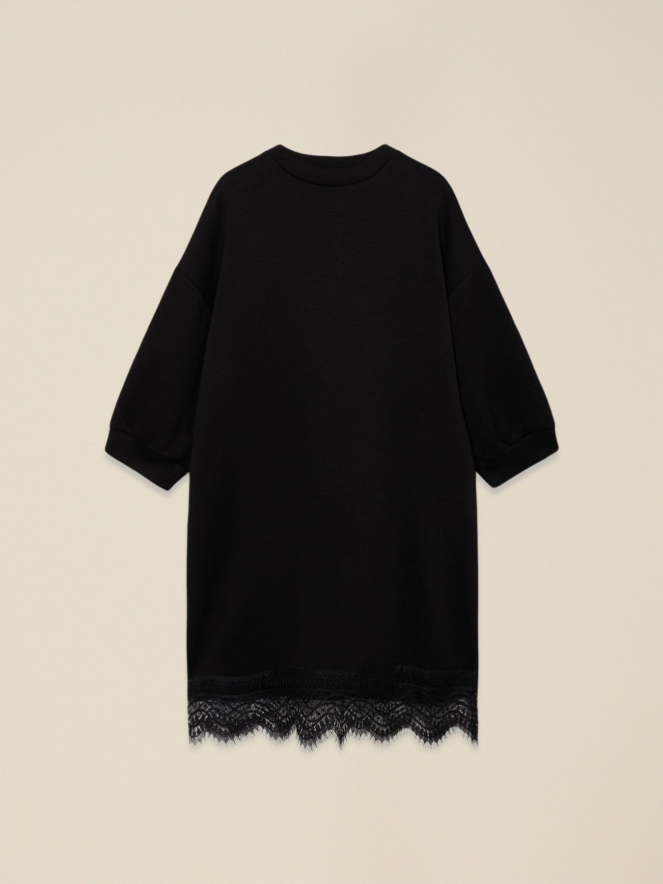 Dress in scuba fabric and lace image number 3