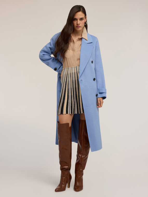 Pleated lurex knit skirt