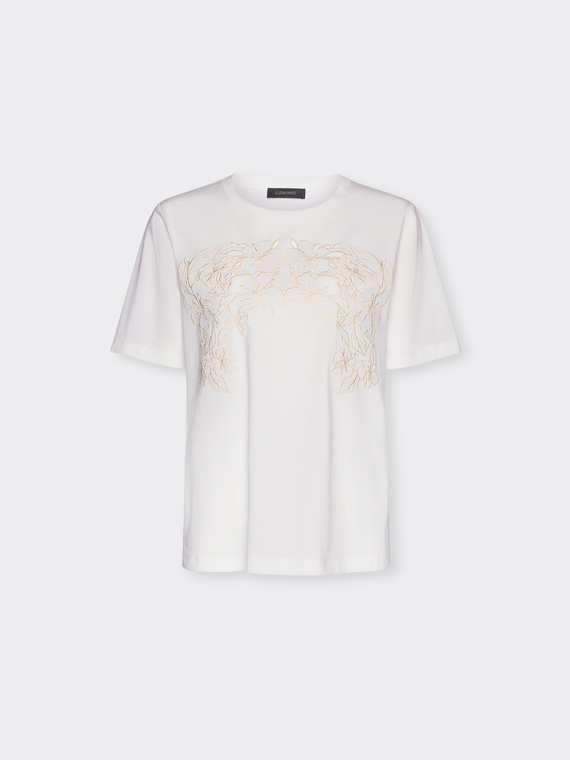 T-shirt with floral embroidery