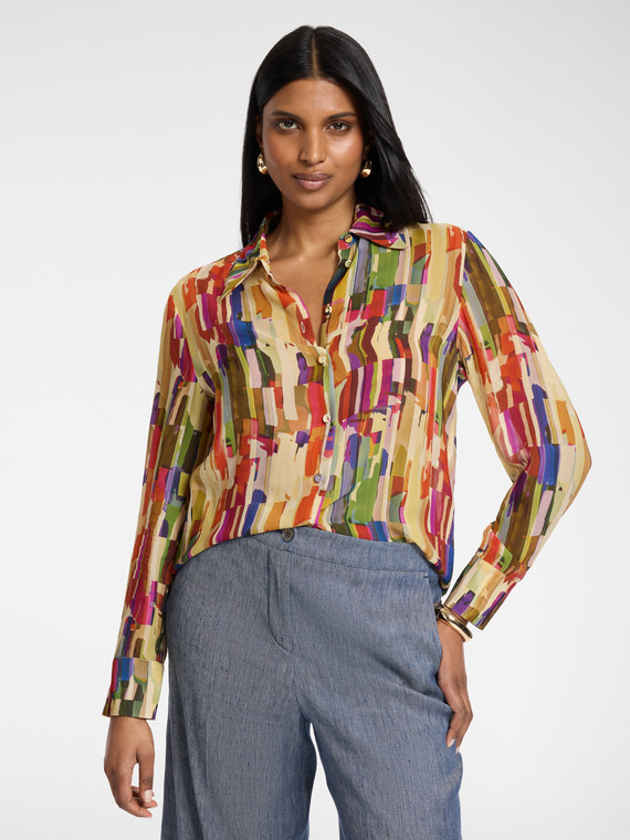 Chemise en viscose imprim&eacute;e