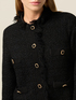 Wool blend cardigan with fringe and buttons image number 2