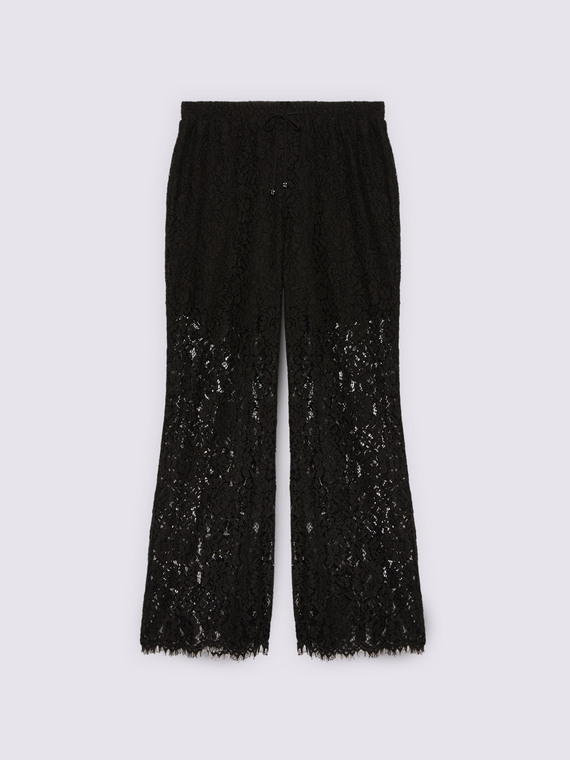 Pantalon évasé en dentelle