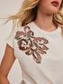 T-shirt kimono avec broderie en tulle image number 2