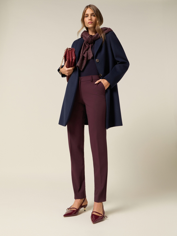 Viscose blend flannel trousers