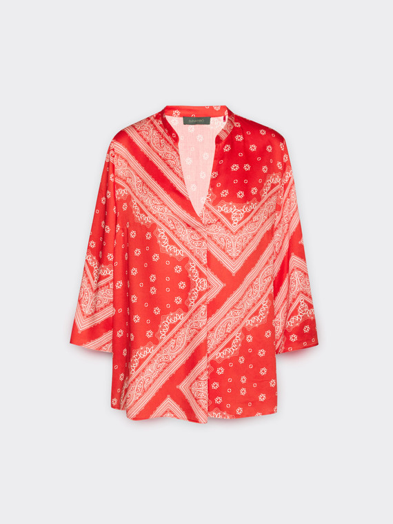 Bluse mit Schal-Print