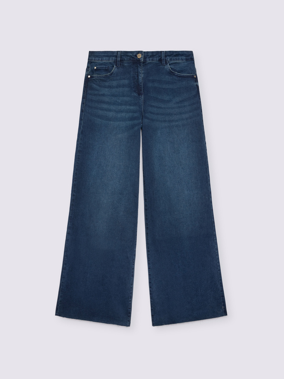 Jean à jambes larges, lavage bleu