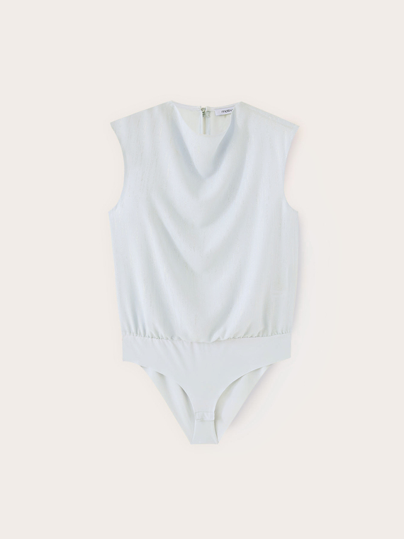 Bodysuit blouse in fil coup&eacute; georgette