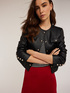 Collar-less jacket in coated fabric image number 2