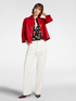 A-line jacket in shiny fabric image number 3