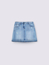 Denim mini skirt with used effect image number 5