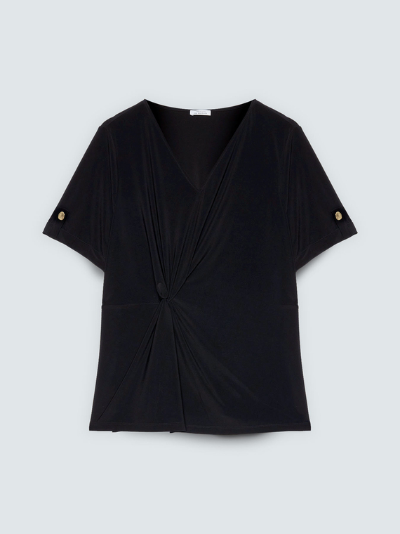 T-Shirt aus Jersey mit Drapierung