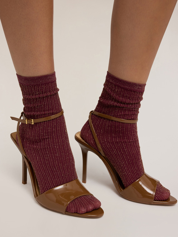 Pack of 3 Short Sheer Ribbed Lurex Socks