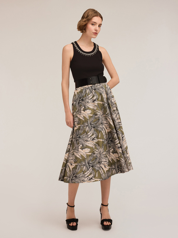 Tanktop mit Crystal-Fransen