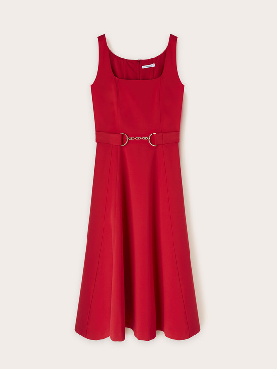 Flared dress with metal loop