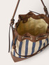 Striped woven bucket bag image number 4
