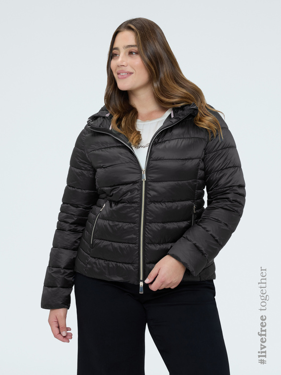 Gesteppte Daunenjacke mit abnehmbarer Kapuze