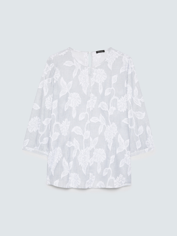 Bluse aus Jacquard-Baumwolle mit Blumenstickerei