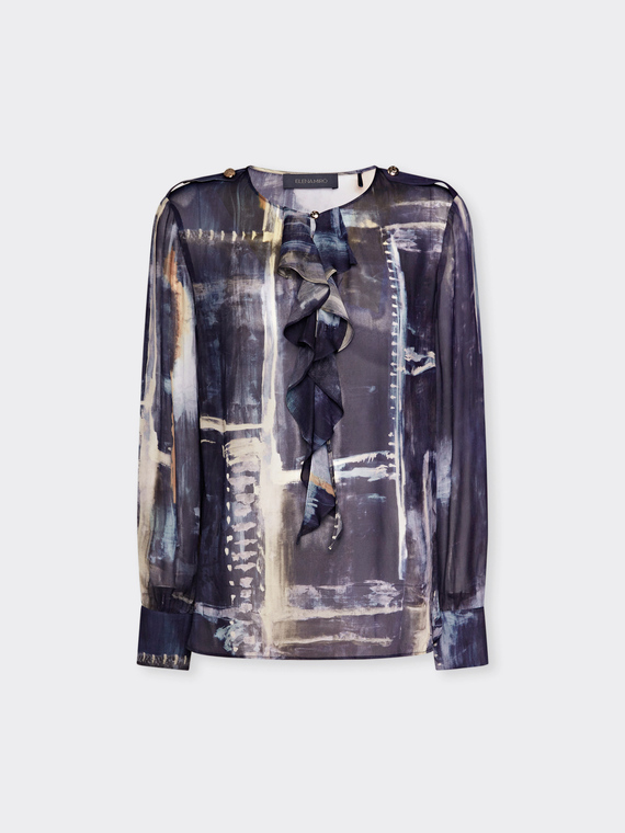 Bedruckte Georgette-Bluse