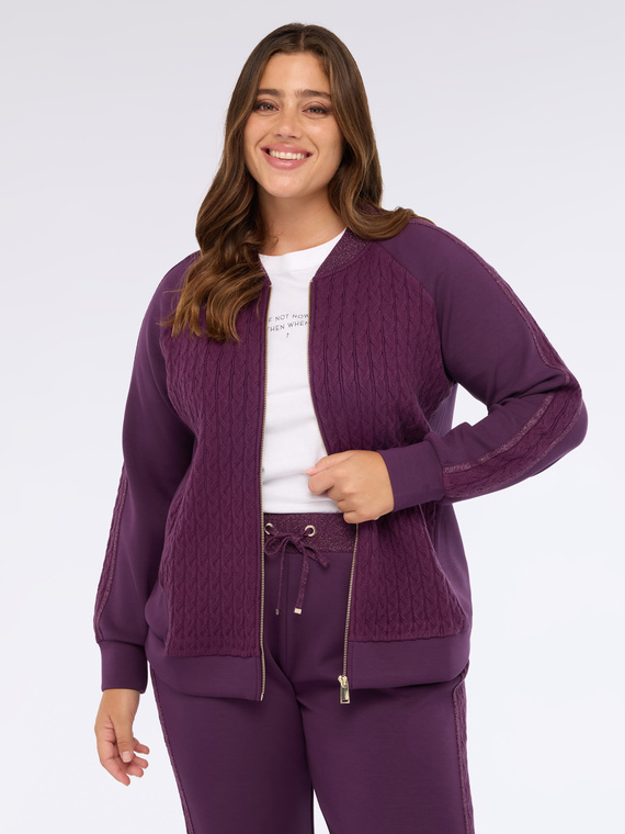 Sweatjacke mit Reißverschluss aus Doppelgewebe