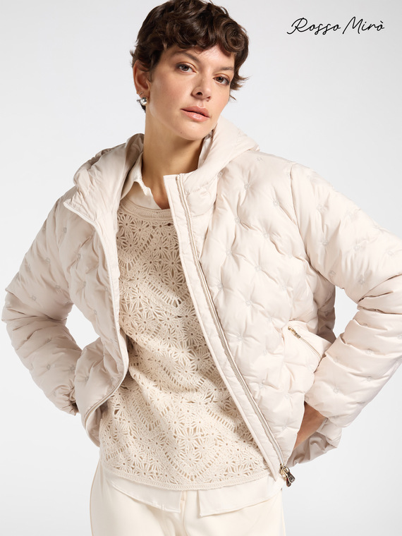 Down jacket with Monogram embroidery